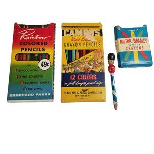 Vintage Colored Pencils Milton Bradley Crayons Japan Pencil Ephemera School Draw
